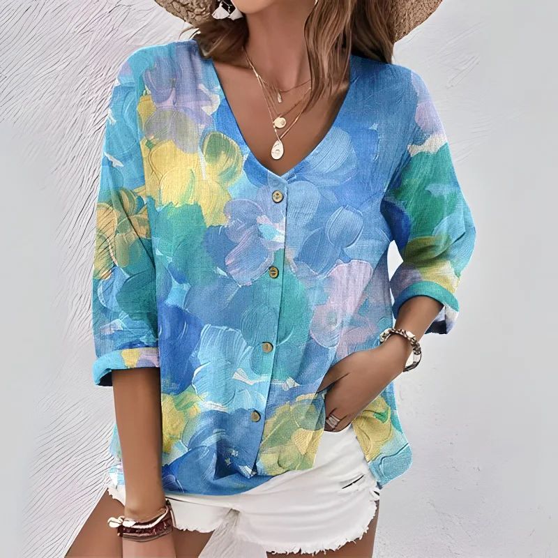 【Manga larga】Blusa informal y colorida