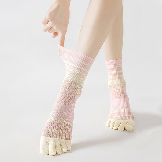 Calcetines de cinco dedos a rayas y de colores