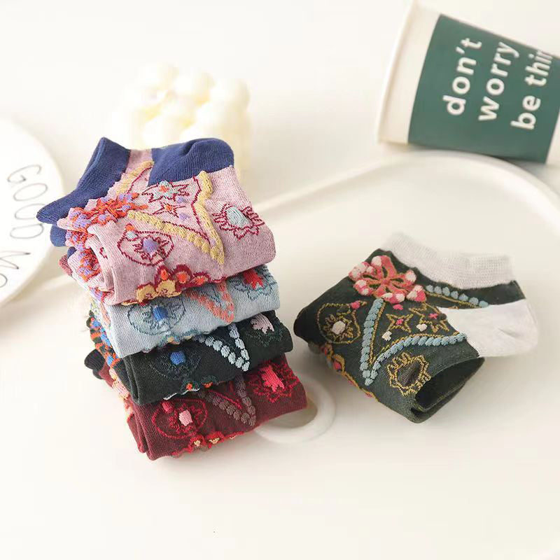 Calcetines con estampado floral vintage