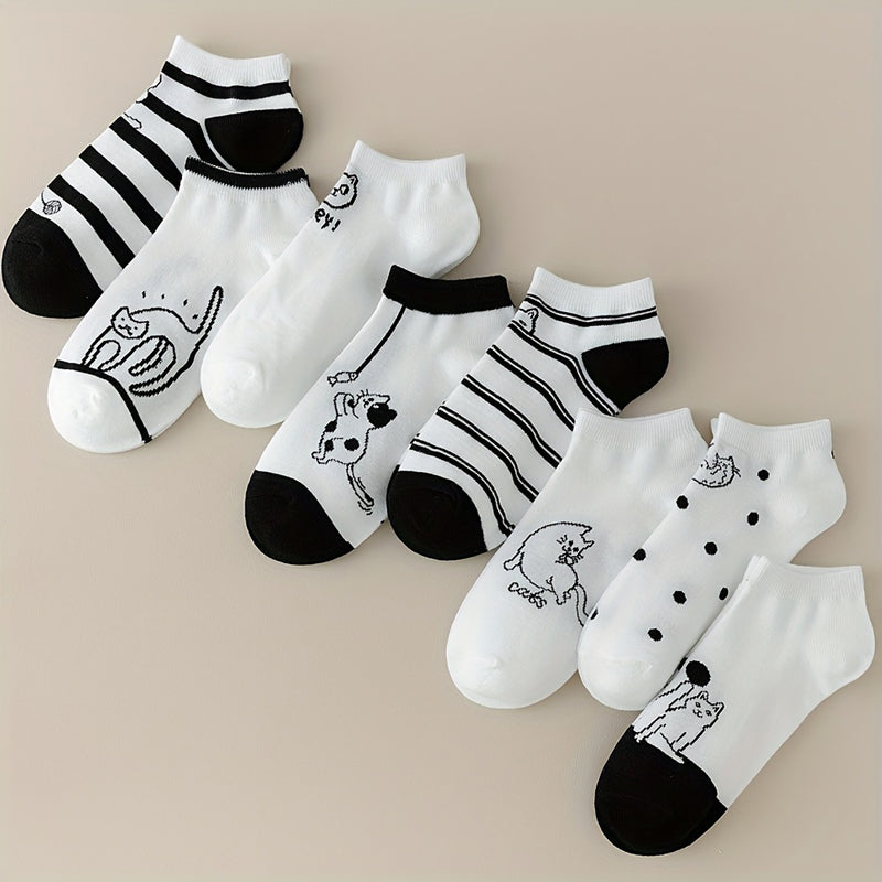 Lote de 4 pares de calcetines con estampado de gatos