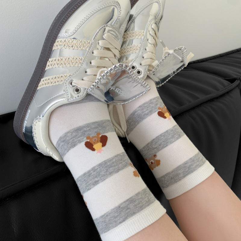 Calcetines informales con estampado de cachorros