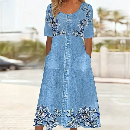 Vestido vintage con estampado floral