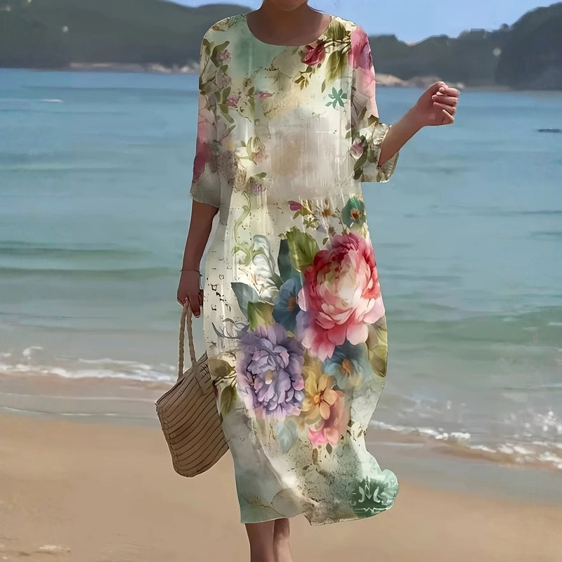 Vestido vintage con estampado floral