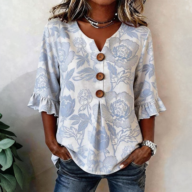 Blusa vintage con estampado floral