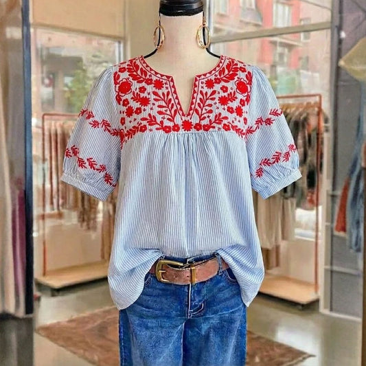 Blusa vintage con estampado floral