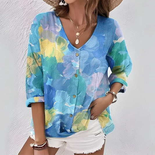 【Manga larga】Blusa informal y colorida