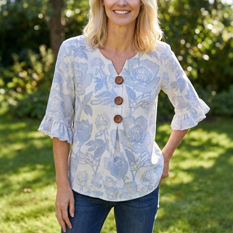 Blusa vintage con estampado floral