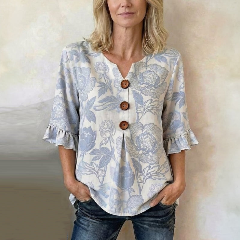Blusa vintage con estampado floral