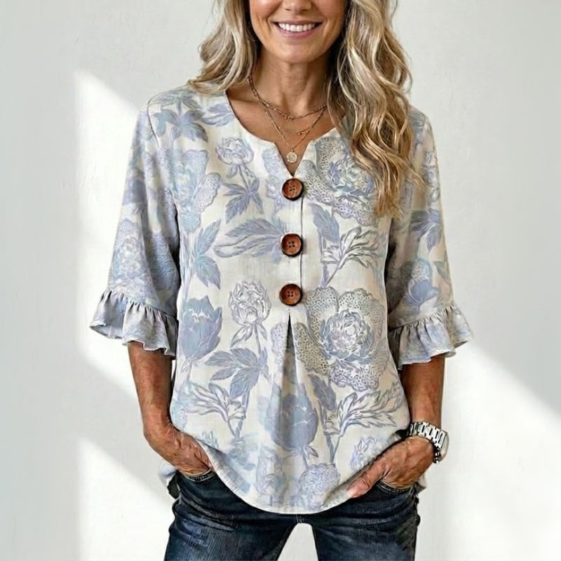 Blusa vintage con estampado floral