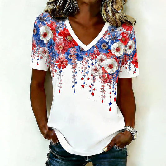Camiseta con estampado floral vintage