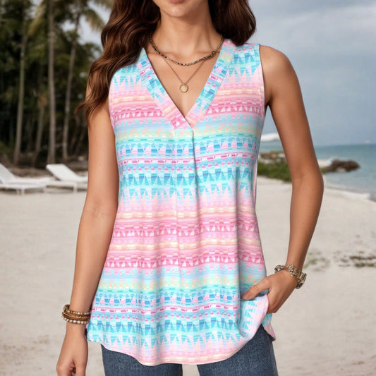 Camiseta sin mangas con degradado informal