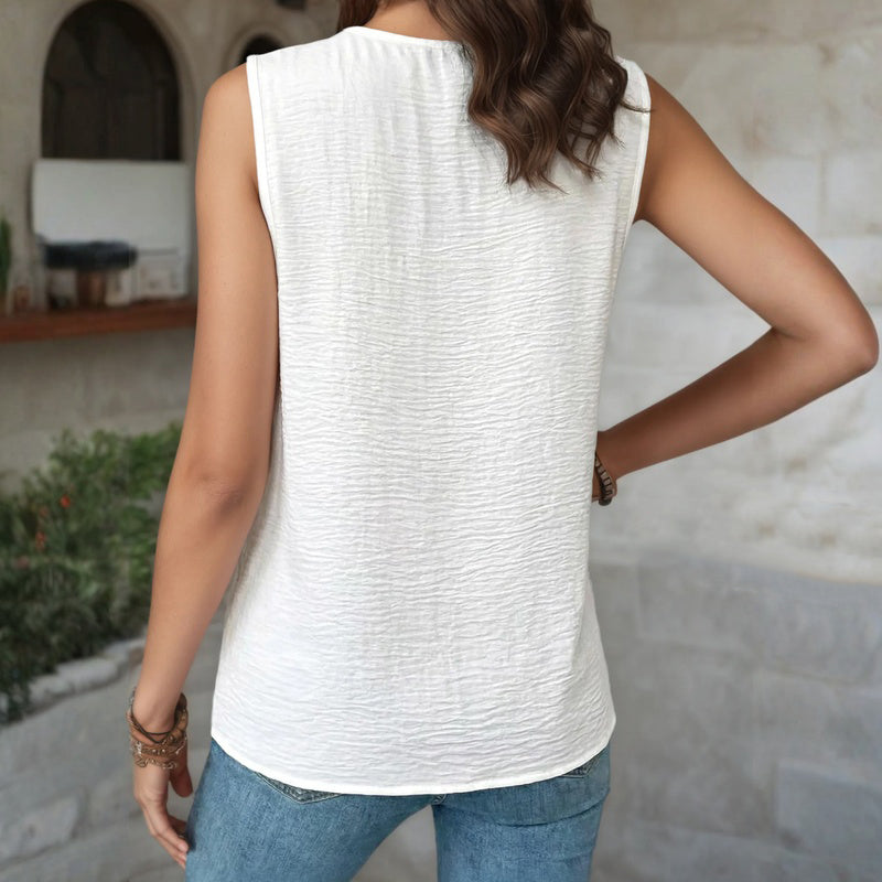 Camiseta sin mangas informal de color liso