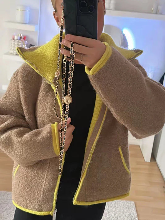 Contrast Knitted Cardigan